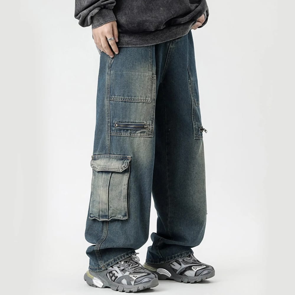 Baggy Cargo Denim Pants For Men Clothing Y2K